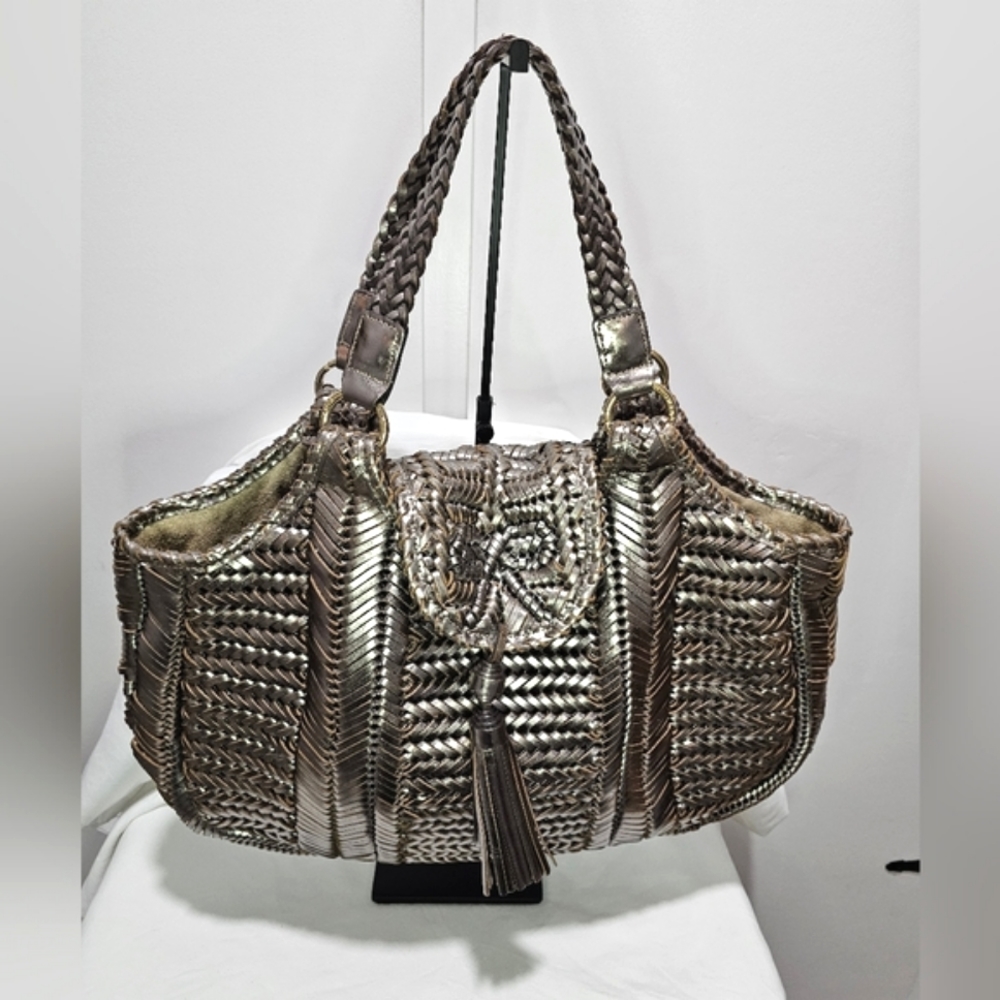 Anya Hindmarch Metallic Woven-Leather Bag - Picture 16 of 16